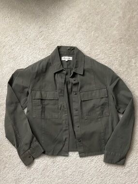 Madewell Olive Utility Jacket with Patch Pockets